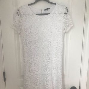 Lace white minidress